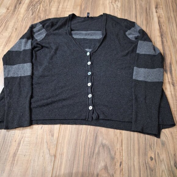 Eileen Fisher black Gray Button Down Sweater Small - Picture 1 of 4